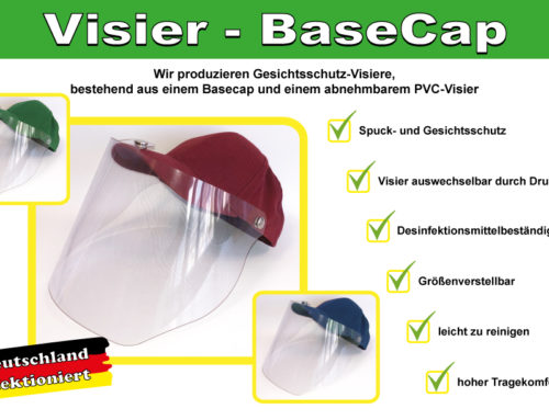 Innovativer Spritzschutz mit unserer Visier-BaseCap